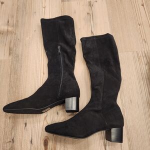 Jack Rogers Amber Tall Stretch Boot Black Zip Up